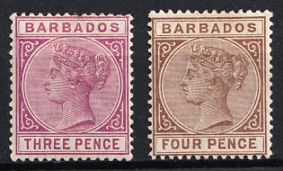 1885 Barbados, British Colonies, Queen Victoria, Signed