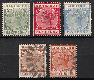 1882-86 Barbados, British Colonies, Queen Victoria
