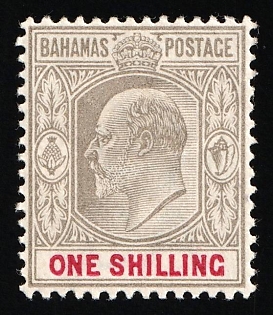1907 1s Bahamas, British Colonies, King Edward VII