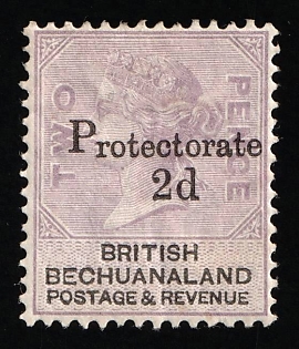 1888 2d on 2d Bechuanaland, British Colonies, Queen Victoria, Postage and Revenue
