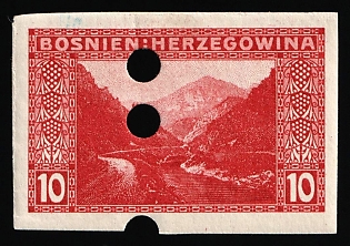 1906 10h Bosnia and Herzegovina, Austria-Hungary Administration, Imperforate, Annulated