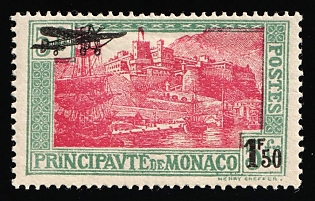 1933 1.50f on 5fr Monaco, Complete Set, Airmail