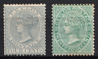 1872 Ceylon, British Colonies, Queen Victoria, Perforation 14