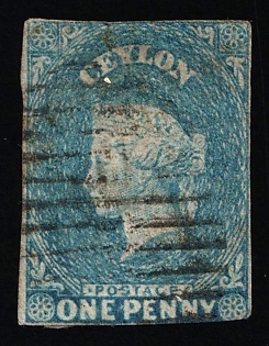 1857 1d Ceylon, British Colonies, Queen Victoria