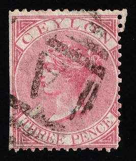 1867 3d Ceylon, British Colonies, Queen Victoria