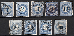 1878-80 Switzerland, Complete Set, Postage Due