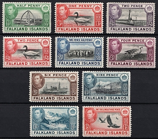 1938-50 Falkland Islands, British Colonies, King George VI