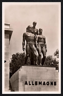 1937 'International Exhibition in Paris. The German House, Group by Professor Thorak', Third Reich Nazi Propaganda Picture Postcard