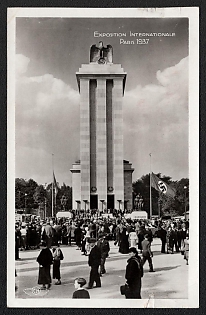 1937 'International Exhibition in Paris. The German House, Architect: M. Speer', franked with 2.30fr french stamps tied by Exhibition Paris Postmark