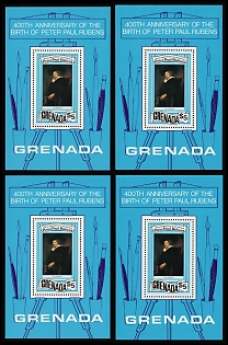 1978 Self-Portrait by Rubens, Grenada, Souvenir Sheets
