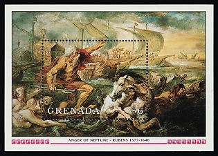 1991 'Anger of Neptune' by Rubens, Grenada, Souvenir Sheet
