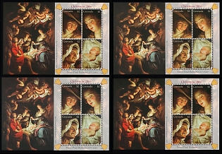 2006 Christmas, 'The Adoration of the Shepherds' by Rubens, Grenada, Souvenir Sheets