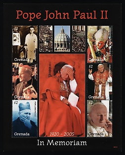 2008 Pope John Paul II Memorial, Grenada, Souvenir Sheets