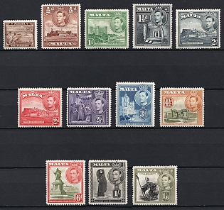 1938-43 Malta, British Colonies, King George VI