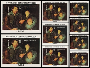 1978 Anniversaries of Famous Painters: Rubens, Republic of Nicaragua, Souvenir Sheets