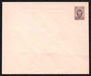 1883-85 5k Stamped Envelope, Postal Stationery, Without Lightning, Lilac, 144x120mm, 15th Issue