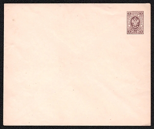 1883-85 5k Stamped Envelope, Postal Stationery, Without Lightning, Dark Lilac, 144x120mm, 15th Issue