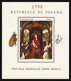 1968 World Paintings on Music, Republic of Panama, Souvenir Sheet, Plate Number