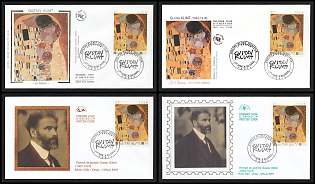 2002 (8 Feb) French Republic, 'Gustav Klimt', First Day Covers franked with 1.02€ tied by 'Premier Jour Paris Gustav Klimt 1862–1918' Commemorative Cancellations, Thematic Group