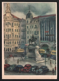 Portuguese Republic, 'Liberdade Square. Julio Resende', Picture Postal Stationary Postcard franked with 50$, Mint