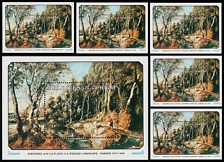 1991 'Shepherd with his flock in a woody landscape' of Rubens, Republic of Maldives, Souvenir Sheets