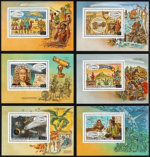1986 Halley's Comet, Republic of Guinea, Airmail, Perforated Souvenir Sheets, Complete Set