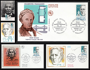 1986 (22 Feb) French Republic, 'French Celebrities. Marc Seguin', First Day Covers and Picture Postcards franked with 2.20fr+0.50fr tied by 'Premier Jour Annonay' Commemorative Cancellations, Small Thematic Collection
