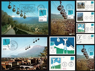 1987 French Republic, '6th International Congress of Cable Transportation', First Day Covers and Picture Postcards franked with 2.00f tied by 'Premier Jour Grenoble' Commemorative Cancellations, Small Thematic Collection