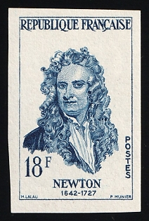 1957 18fr Personalities, French Republic, Imperforate Variety