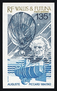 1987 25th Anniversary of the Death of August Piccard, Territory of the Wallis and Futuna Islands, Airmail, Imperforte Variety