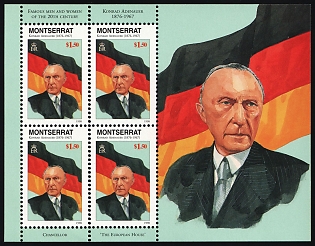 1998 Personalities, Crown Colony of Montserrat, Miniature Sheet