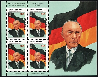 1998 Personalities, Crown Colony of Montserrat, Miniature Sheet, Specimen