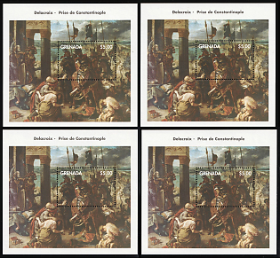1998 Paintings of Eugene Delacroix, Grenada, Souvenir Sheets