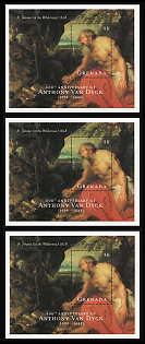 2000 The 400th Anniversary of Anthony Van Dyck, Grenada, Souvenir Sheets