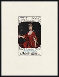 1968 3r Mother's Day. Paintings, Sharjah (United Arab Emirates), Airmail, Imperforate Proof Sheetlet