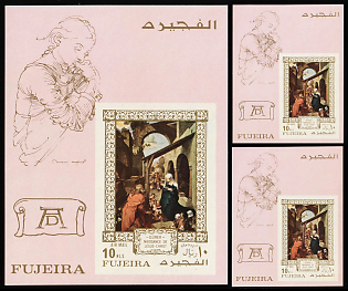 1971 The 500th Anniversary of the Birth of Albrecht Durer, Emirate of Fujairah (United Arab Emirates), Airmail, Imperforate Souvenir Sheets