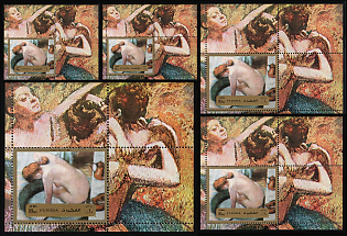 1972 Nude Paintings by Edgar Degas, Emirate of Fujairah (United Arab Emirates), Airmail, Souvenir Sheets