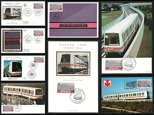 1988 French Republic, 'Urban Transport of the Future', Commemorative First Day Picture Postards and Covers franked with 3.60f, Small Thematic Collection