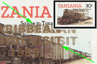 1986 30s Locomotive Series, United Republic of Tanzania, Gold Overprint, DOUBLE Overprint