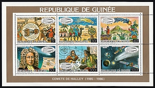 1986 Halley's Comet, Republic of Guinea, Airmail, Miniature Sheet