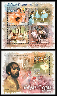 2013 Great Impressionists: Edgar Degas, Solomon Islands, Souvenir Sheets