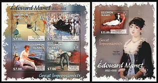 2013 Great Impressionists: Edouard Manet, Solomon Islands, Souvenir Sheets