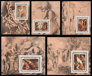 1983 Easter: Paintings by Peter Paul Rubens, Republic of Cote d'Ivoire (Ivory Coast), Imperforate Variety Souvenir Sheets, Complete Set