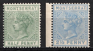 1884-85 Montserrat, British Colonies, Queen Victoria