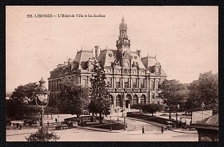 1930 (17 May) French Republic, 'Limoges. The Town Hall and the Gardens', Picture Postcard franked with 15c tied by 'Philatelic Exhibition. Limoges' Commemorative Cancellations
