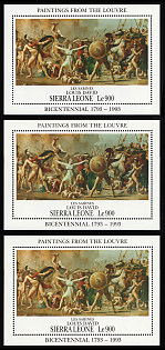 1993 Paintings from the Louvre Museum: Louis David, Republic of Sierra Leone, Souvenir Sheets