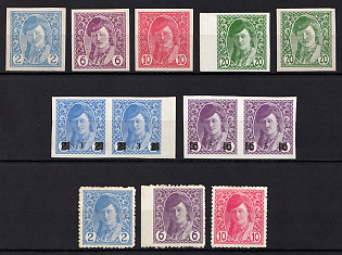 1913-19 Bosnia and Herzegovina, Yugoslavia, Austria-Hungary Administration, Pairs, Group of Stamps