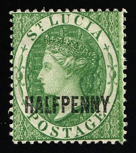 1882 0.5d St. Lucia, British Colonies, Perforation 14