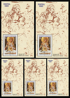 1983 Christmas, Painting by Salvador Dali, Democratic Republic of Sao Tome and Principe, Souvenir Sheets