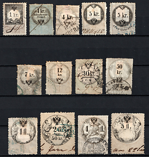 1864-70 Austrian Empire, Group of Revenue Stamps